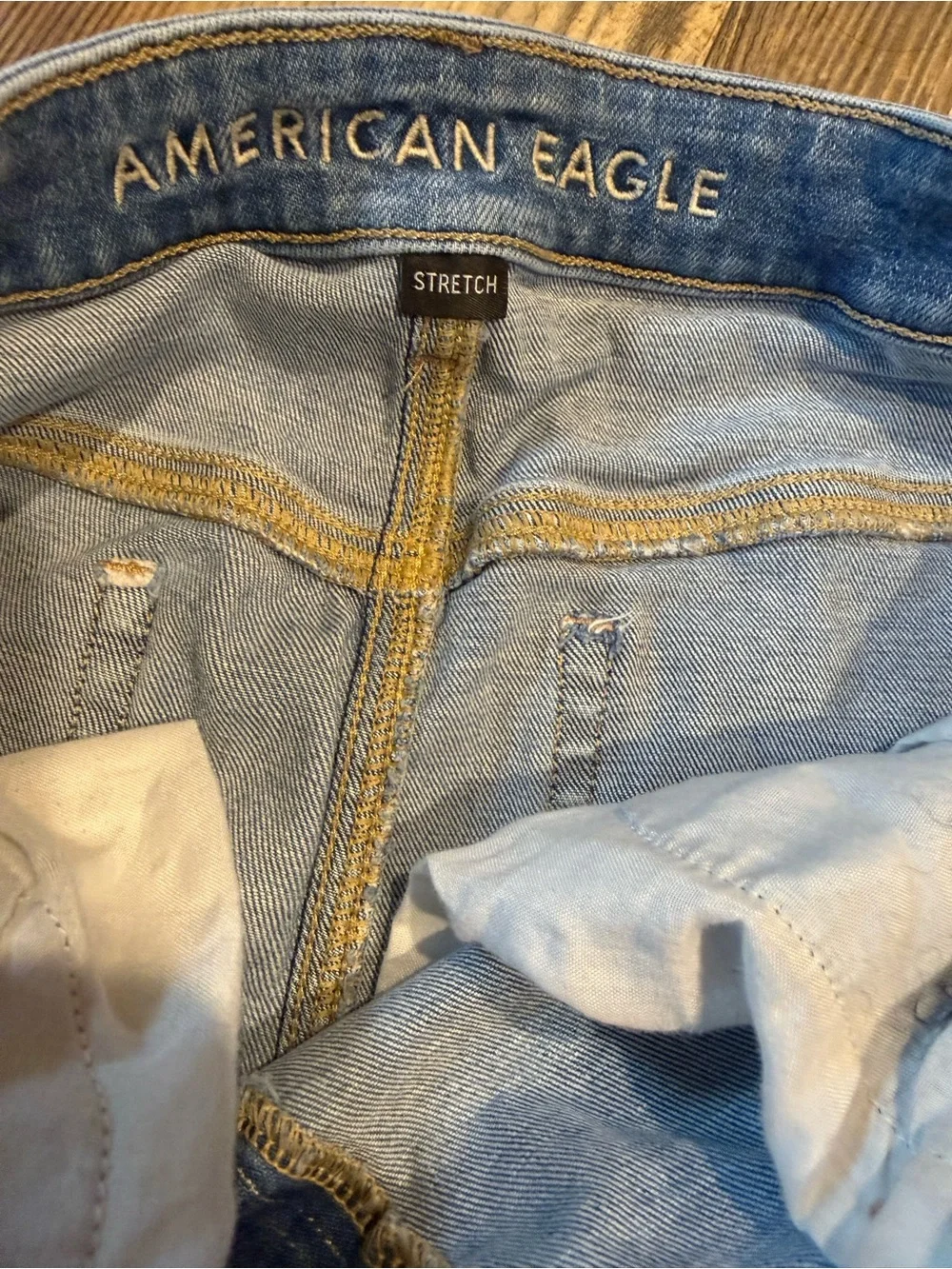 American Eagle Outfitters Stretch Hi-Rise Shortie Distressed Denim Cutoff Shorts